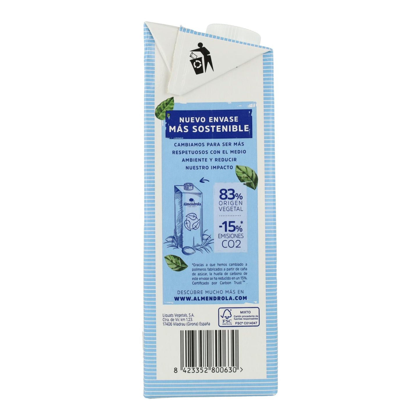 Bebida Almendra Barista Sin Azúcar Almendrola 1 L