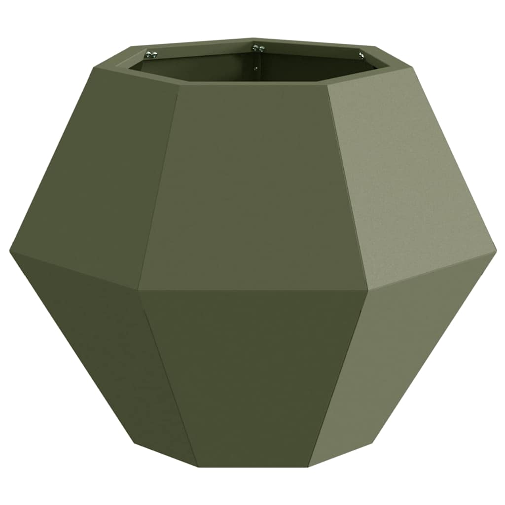 Jardinera 2 Pcs Verde Oliva 50 X 50 X 40 Cm Acero_5