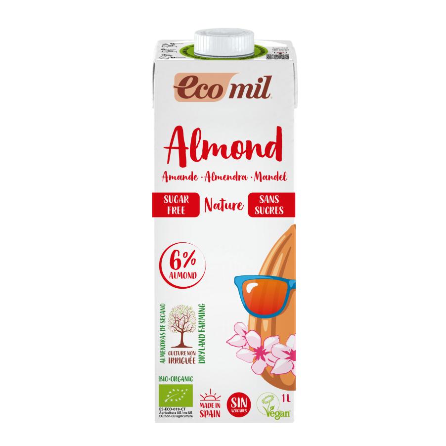 Pack 6 L Bebida vegetal de Almendra sin azúcar BIO Ecomil