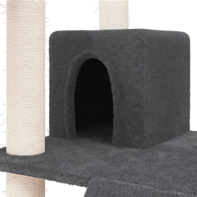 Vidaxl Rascador Para Gatos Con Postes De Sisal Gris Oscuro 83 Cm_5