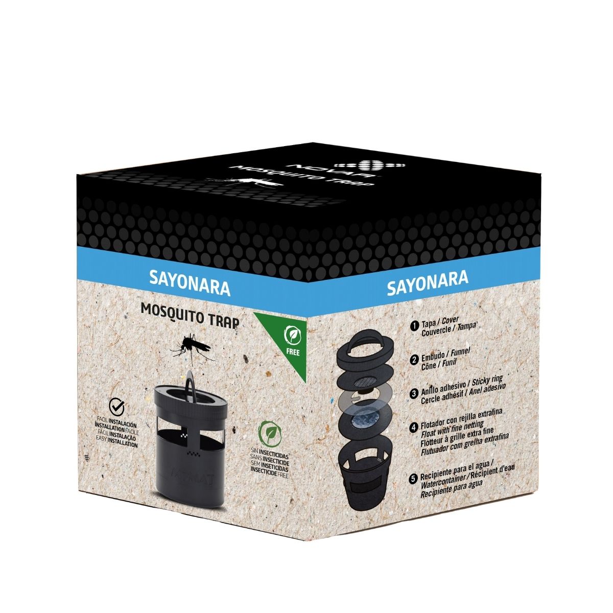 Novar Sayonara Mosquito Trap Trampa contra mosquitos Trampa + 2 recambios