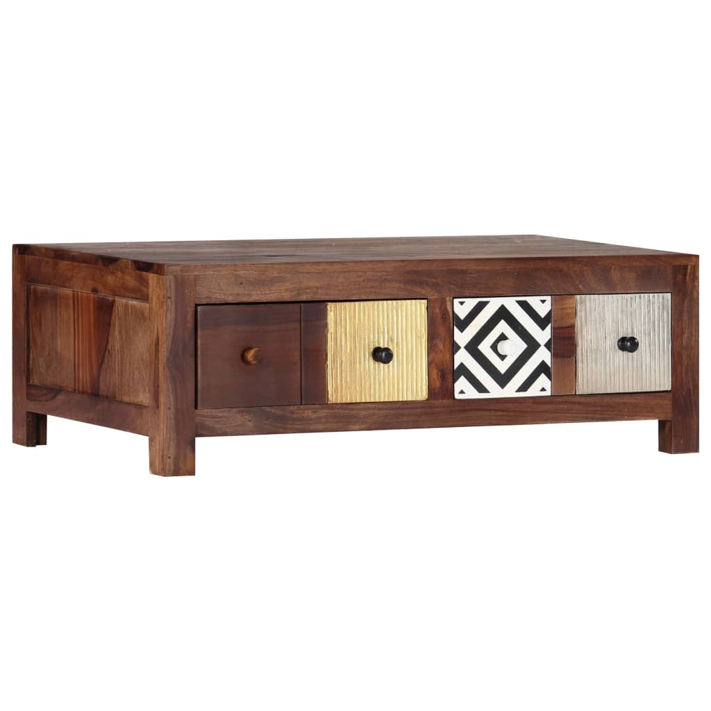 Mesa De Centro De Madera Maciza De Sheesham 90x50x30 Cm_4