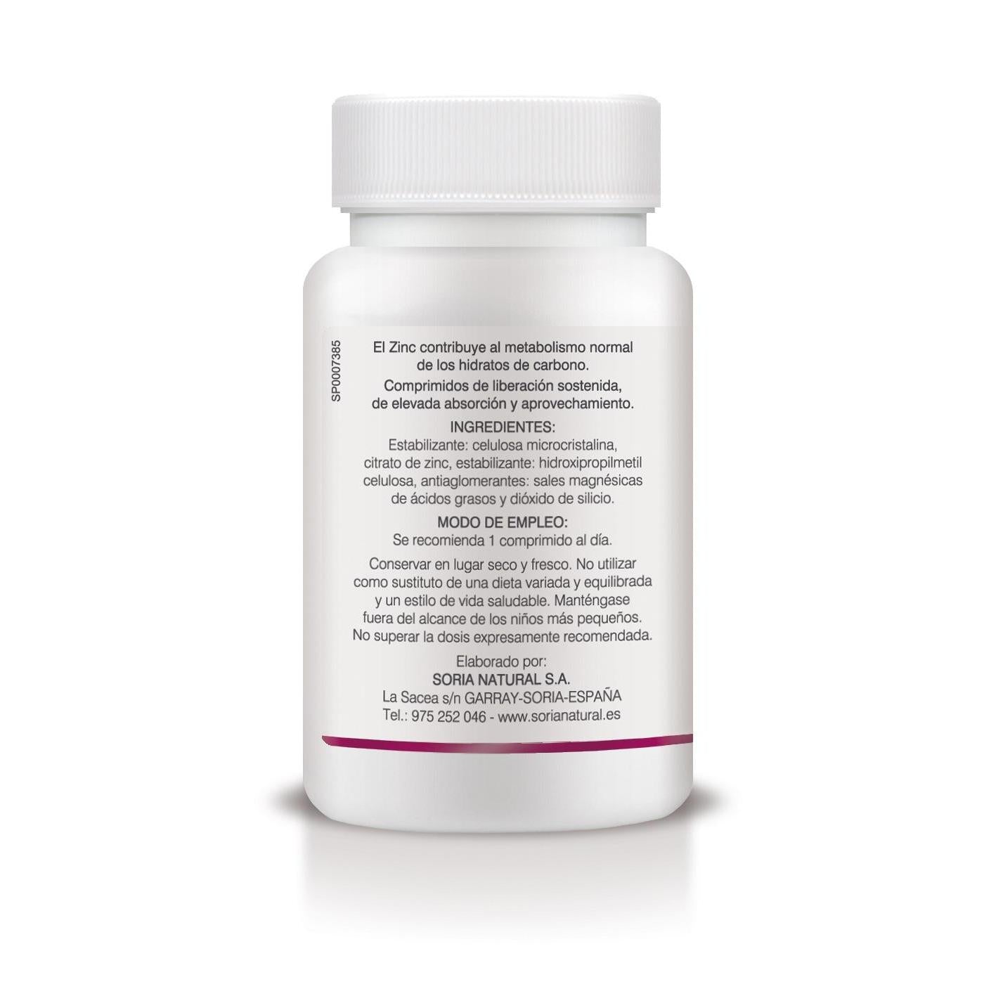 Zinc de Liberación Sostenida Soria Natural 200 comprimidos