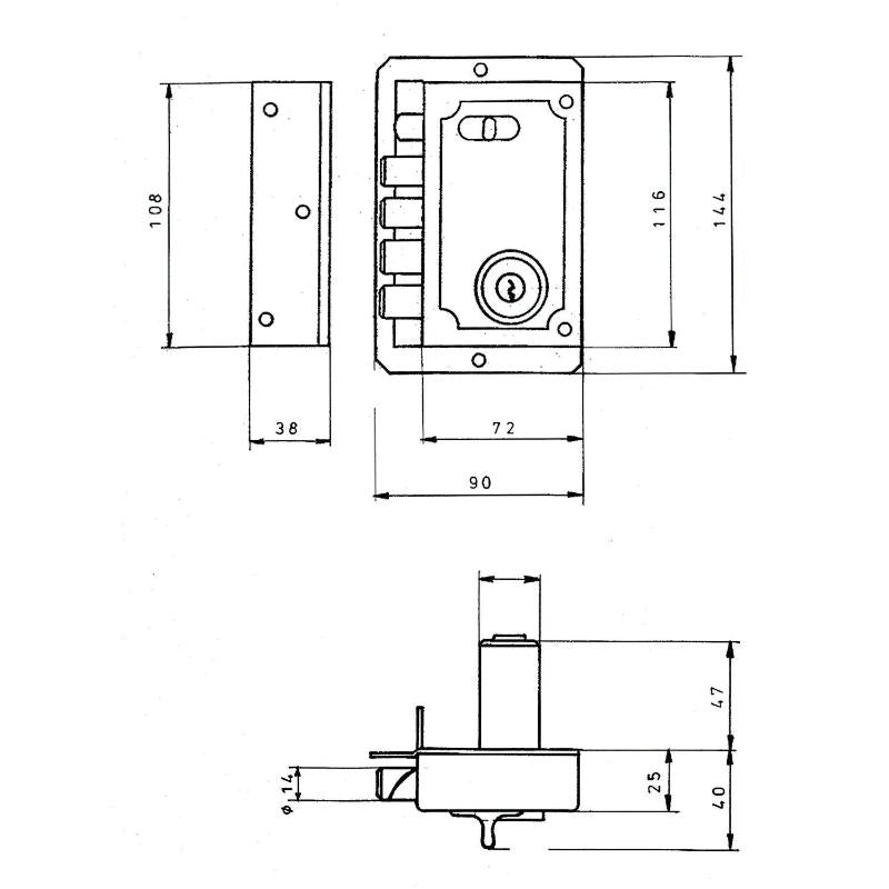 Cerradura Fac S 90           Pintada  Derecha
