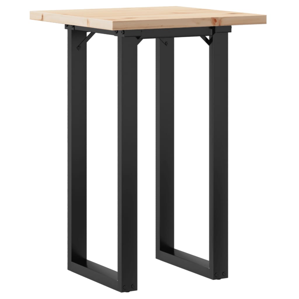 Mesa De Comedor Marco O Madera Maciza Pino Y Acero 50x50x75,5cm_4
