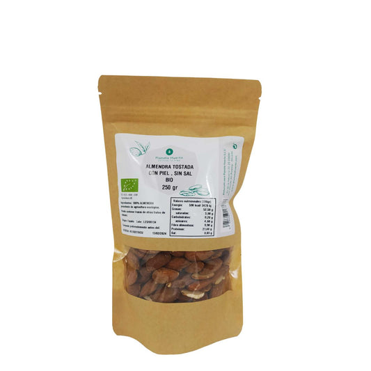 Almendra tostada con piel sin sal ECO Planeta Huerto 250 g
