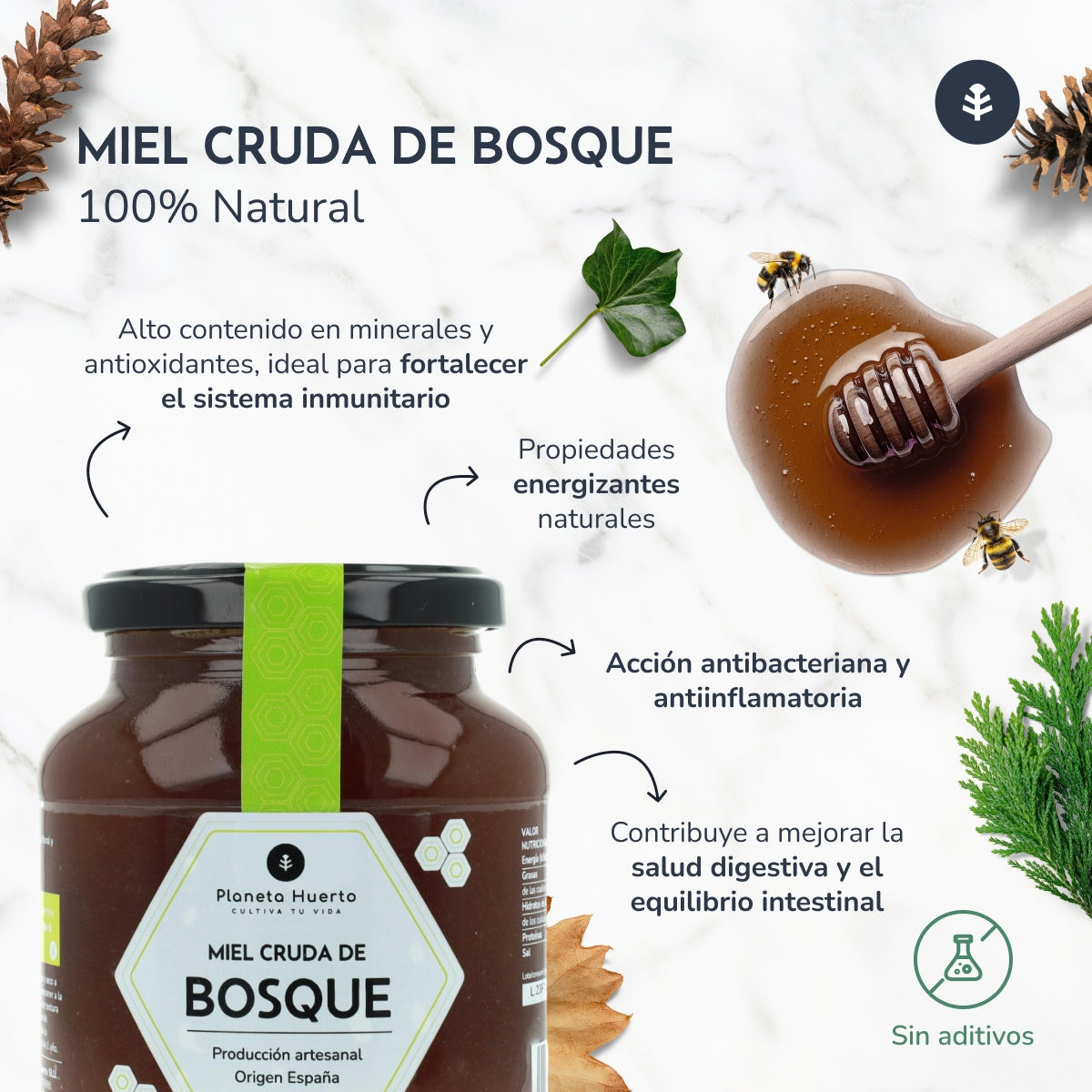 Miel Cruda de Bosque Planeta Huerto 1 Kg