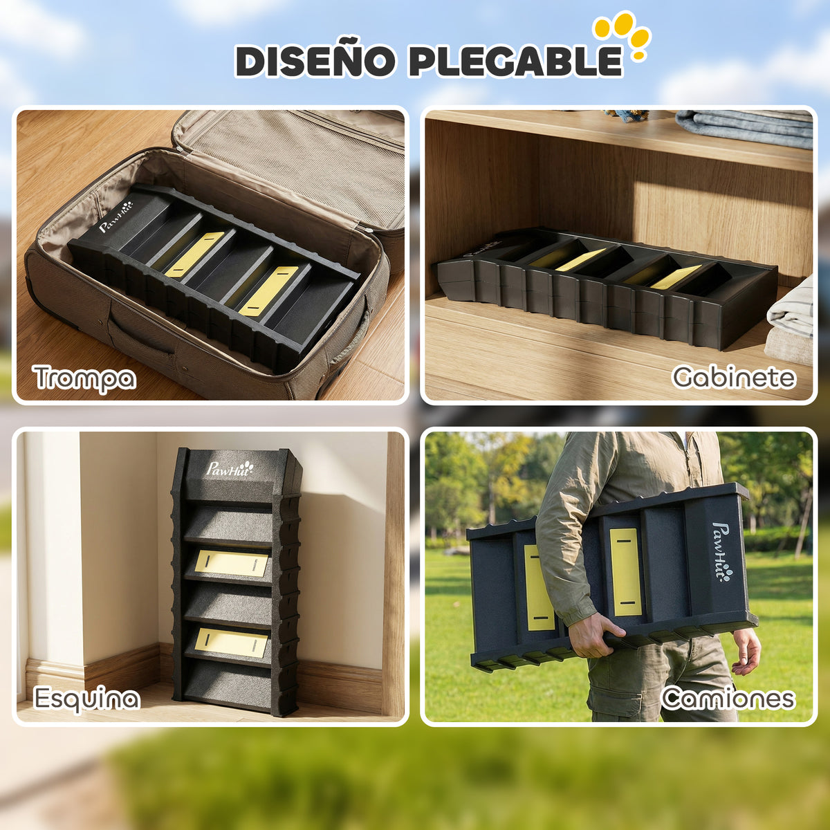 Pawhut Rampa Para Perros Plegable 154 Cm Con 10 Escalones Antideslizantes Negro_5