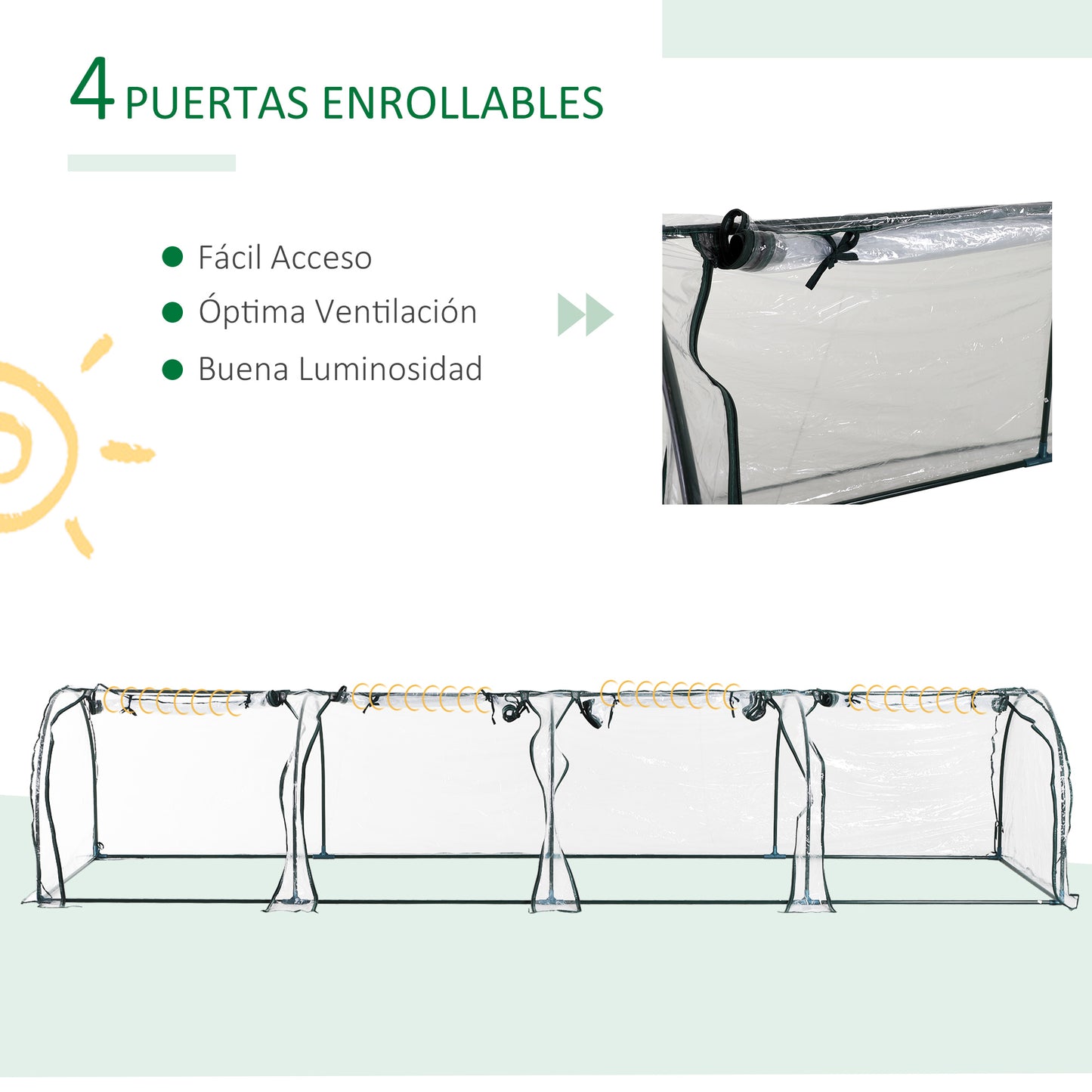 Outsunny Invernadero Caseta Para Jardín Terraza Cultivo De Plantas_5