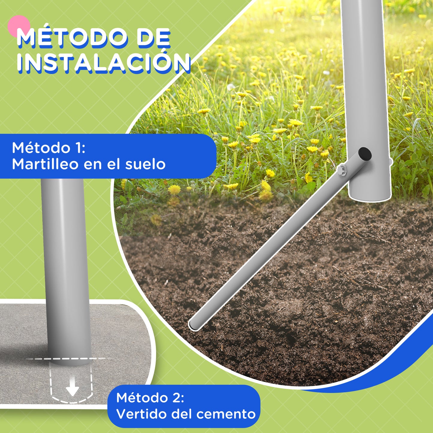 Outsunny Columpio Para Niños Con 1 Columpio Simple Y 1 Planeador Gris Y Verde_5