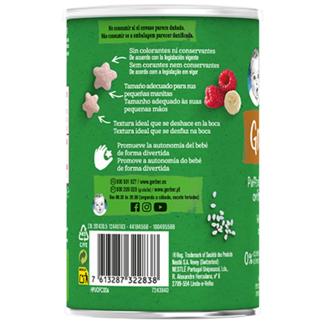 Snack orgánico de Trigo y Arroz con Frambuesa Gerber Organic 35 g