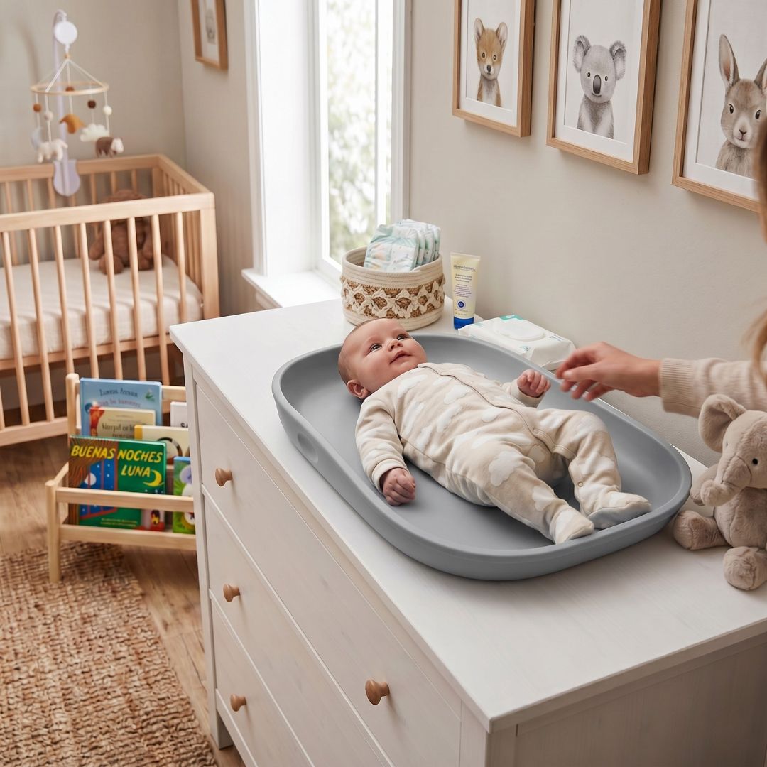 Cambiador Bebé De Espuma Pu Suave Y Lavable, Cambiador Para Pañales Con Bordes Elevados Bathby_5