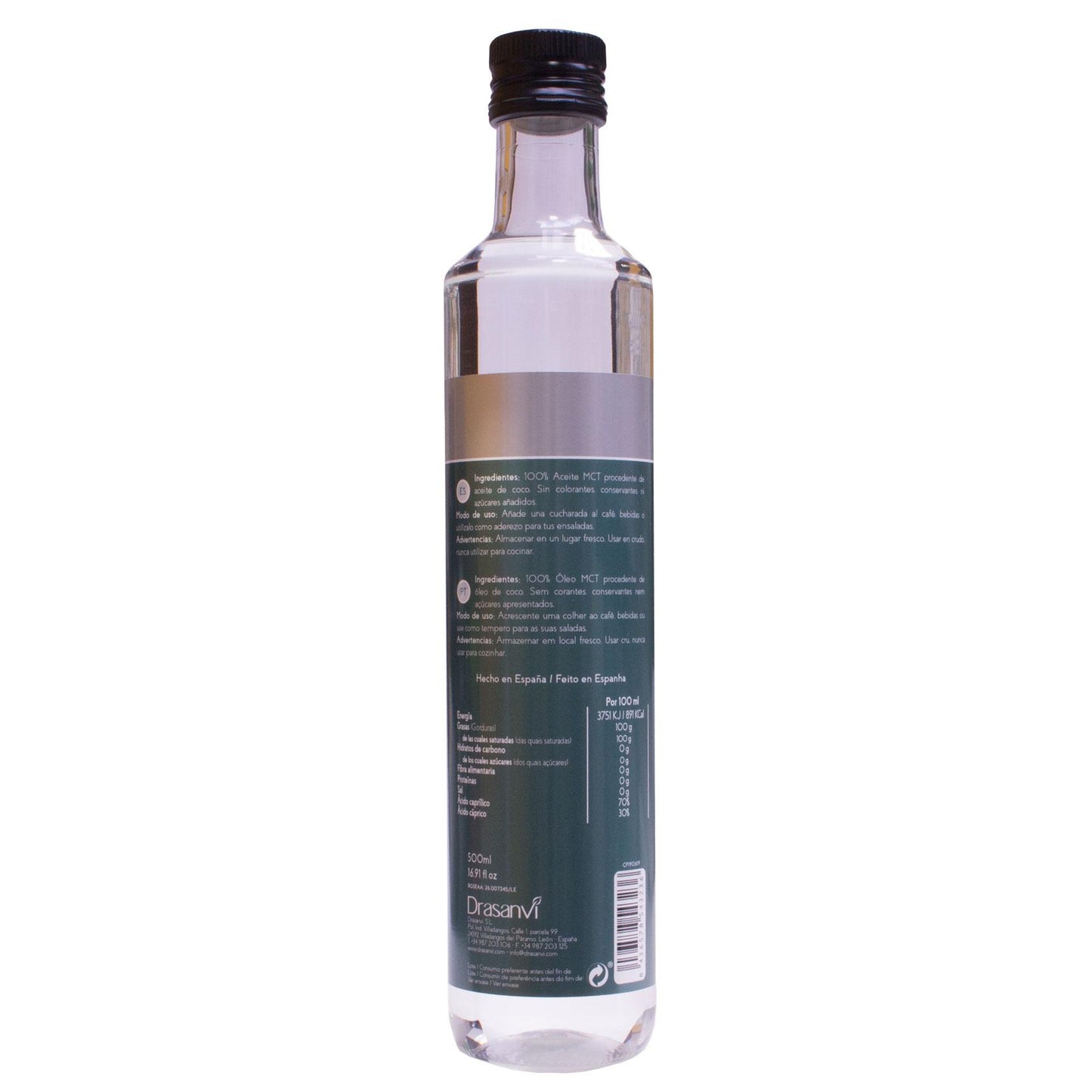 Aceite MCT Coco keto Drasanvi 1 L