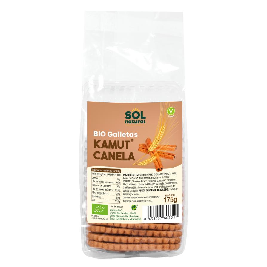 Galletas de Kamut con canela Sol Natural 175 gr