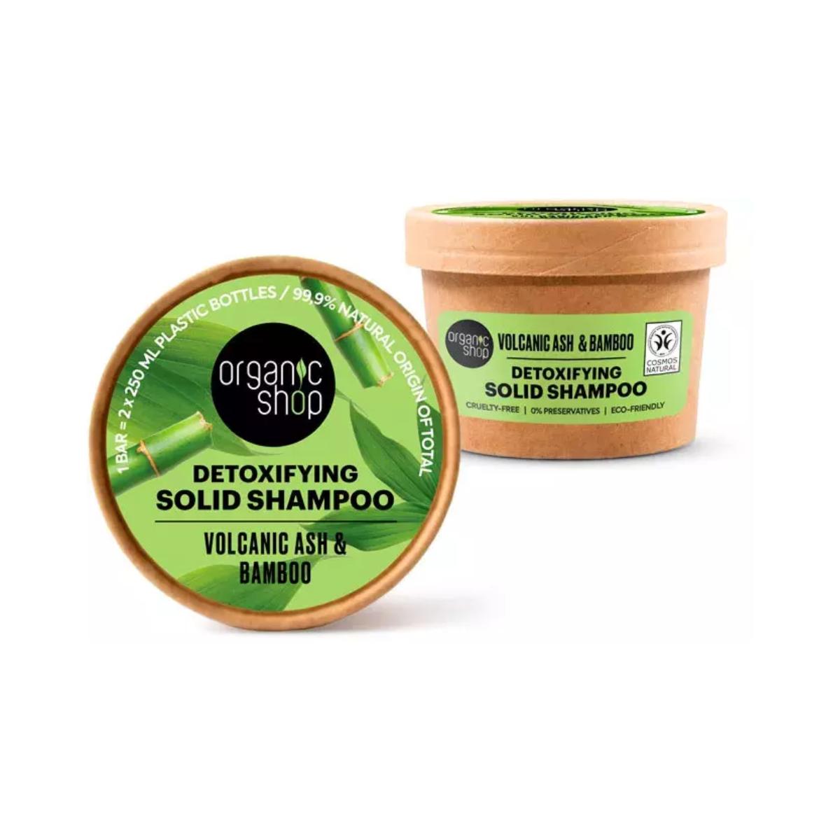 Champú sólido detoxificante cenizas volcánicas y bambú, Organic Shop 60 g