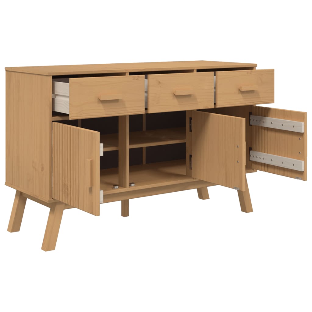 Aparador Olden Madera Maciza De Pino Marrón 114x43x73,5 Cm / Vetonek_5