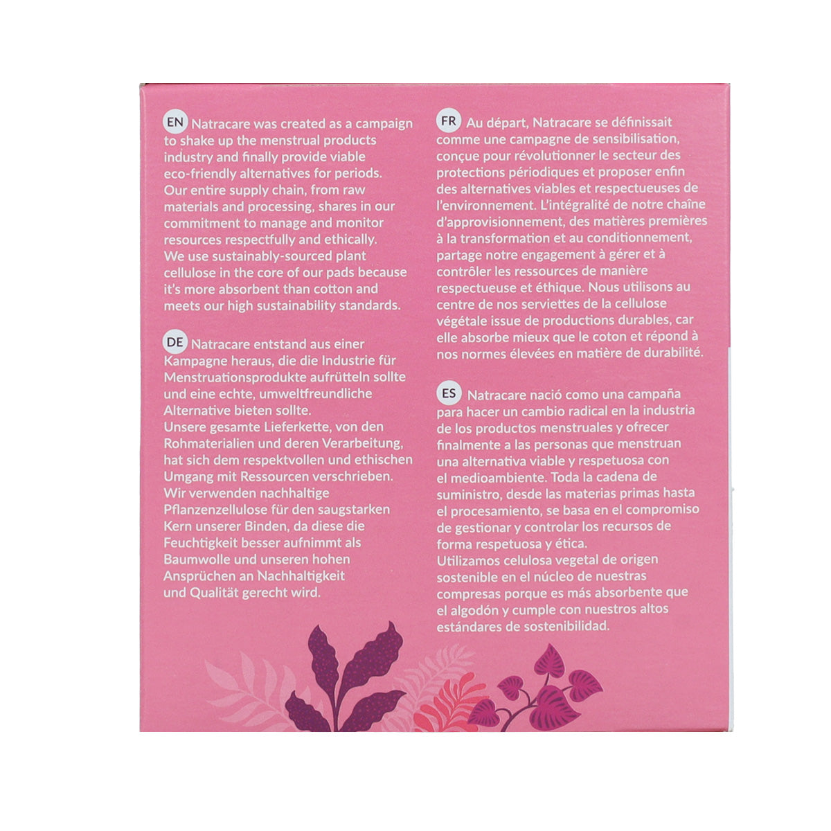 Compresa ultra extralarga con alas bio Natracare 8 Uds