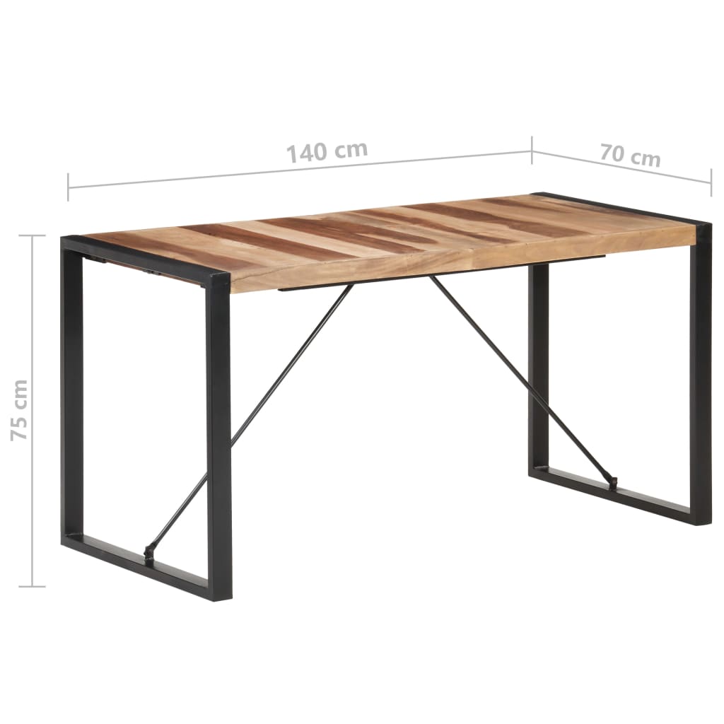 Mesa De Comedor Madera Maciza 140x70x75 Cm_4