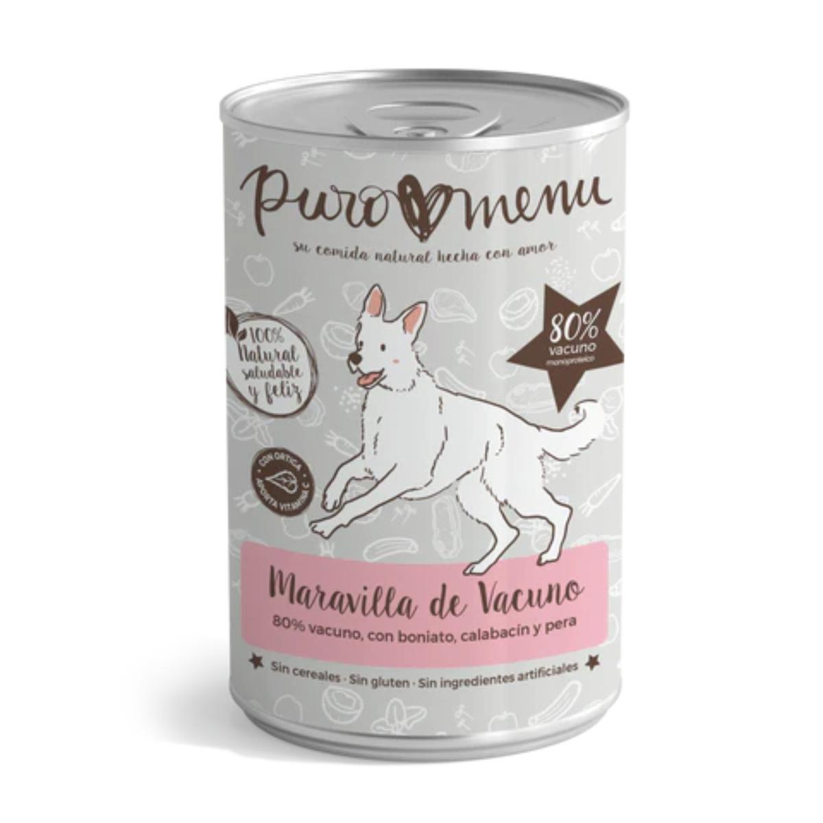 Comida húmeda Barf perros Maravilla de vacuno BIO Puromenu 400 g