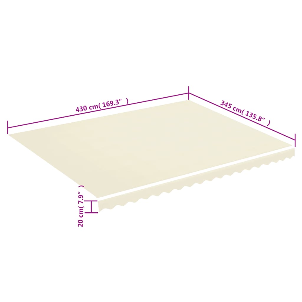 Tela De Repuesto Para Toldo Crema 4,5x3,5 M Poliéster_5