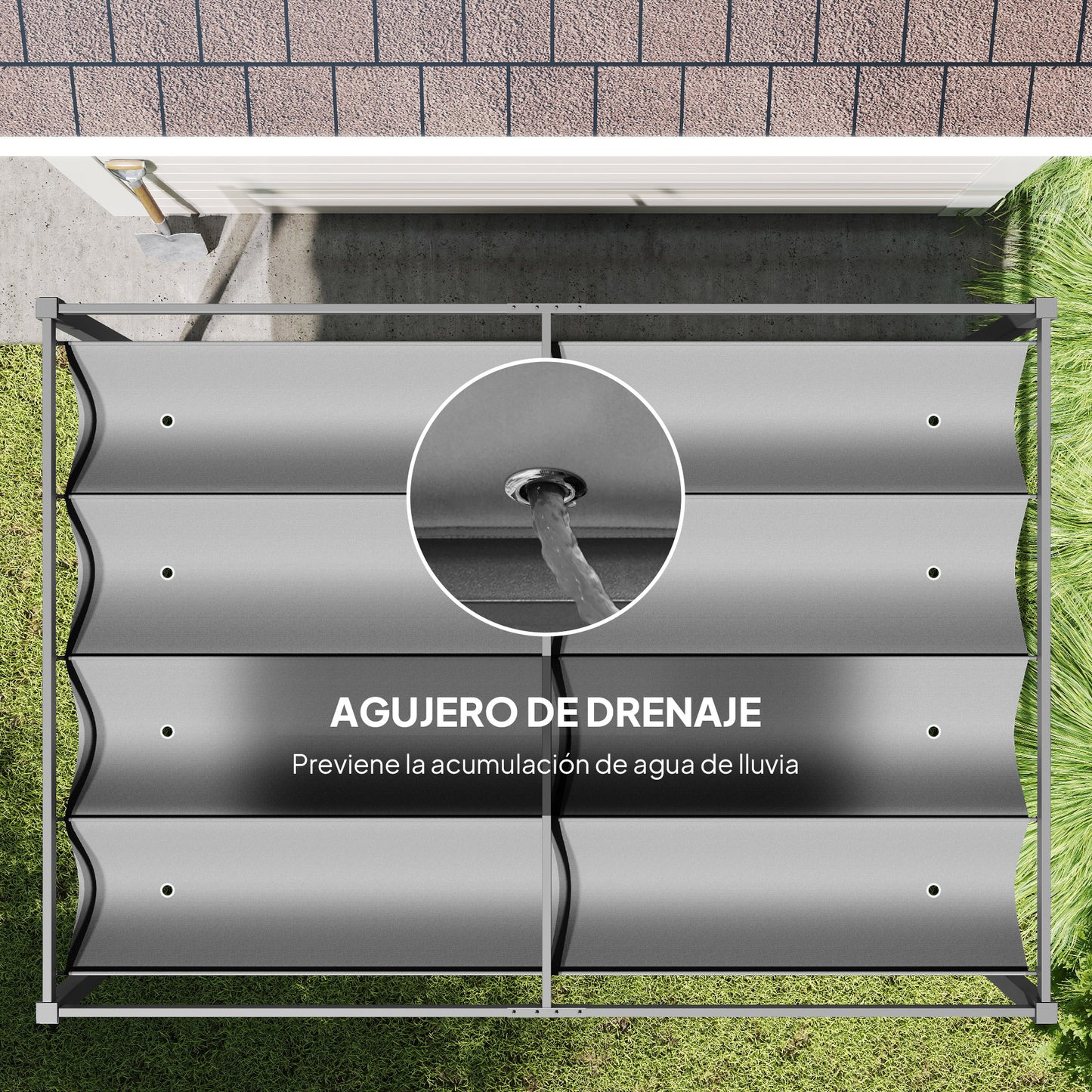 Outsunny Pérgola 3x2 M Cenador Jardín Con Techo Retráctil Poliéster Para Fiestas_5
