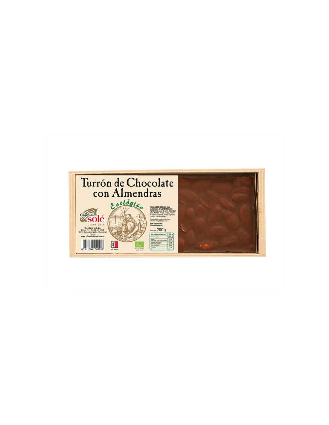 Turrón Chocolate Con Almendras Bio - Chocolates Solé_0