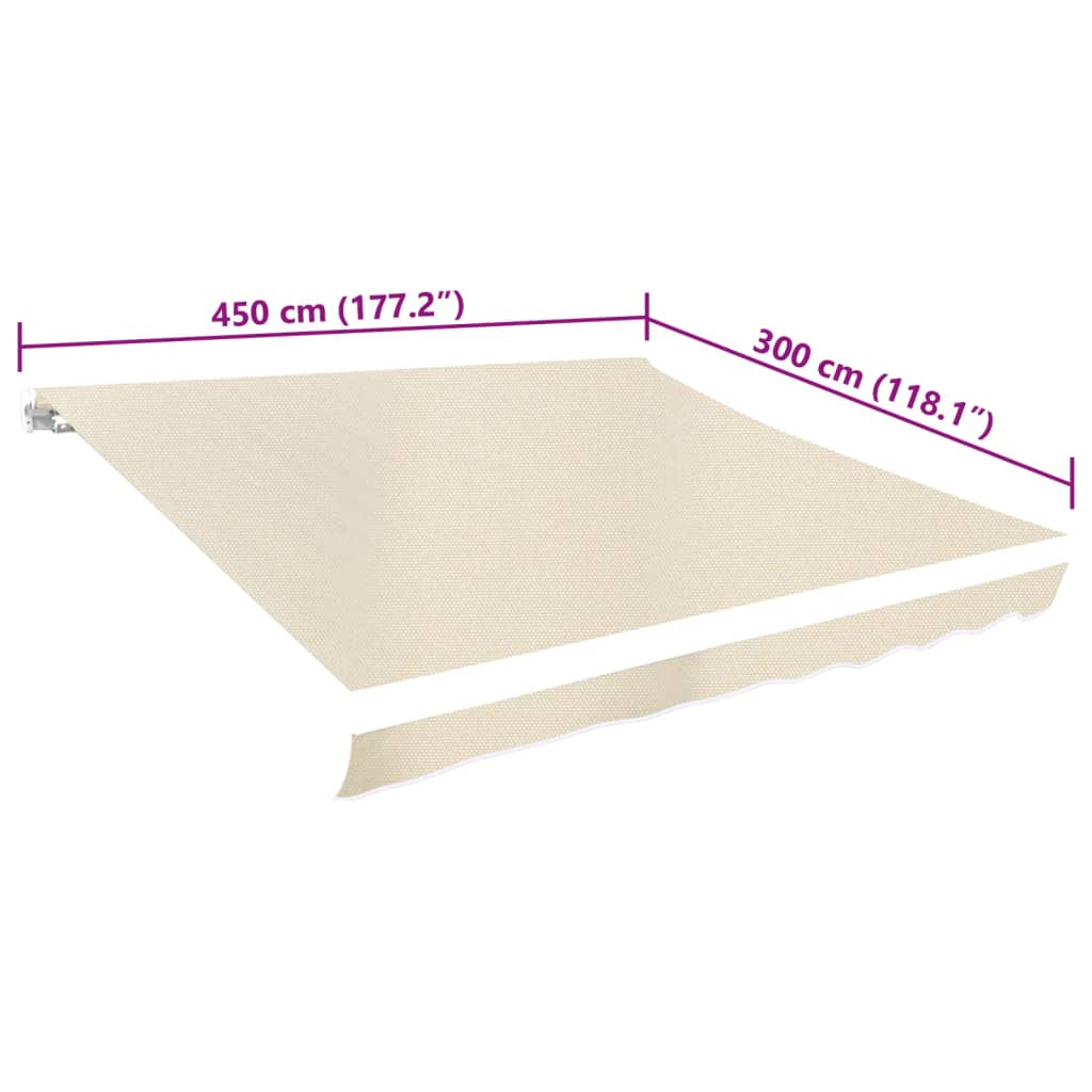 Tela De Repuesto Para Toldo Crema 4,5x3 M Poliéster_4