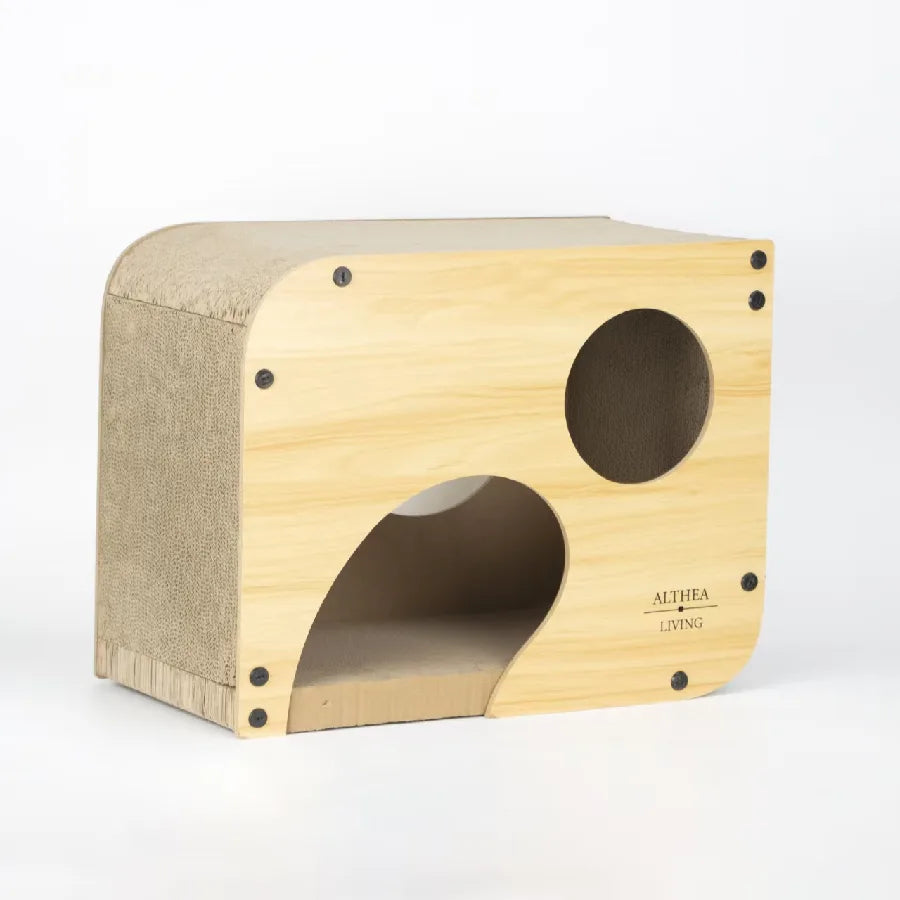 nido Rascador Para Gatos Carabela, Madera Y Cartón Corrugado_0