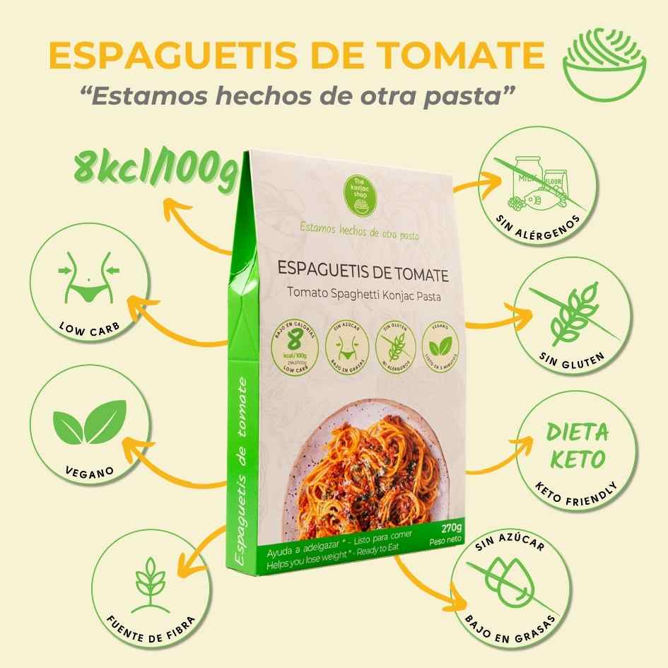 Espaguetis konjac tomate The Konjac Shop 270g