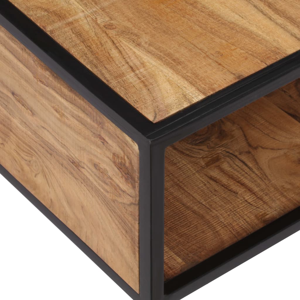 Mesa De Centro De Madera Maciza De Acacia 70x70x32 Cm_4