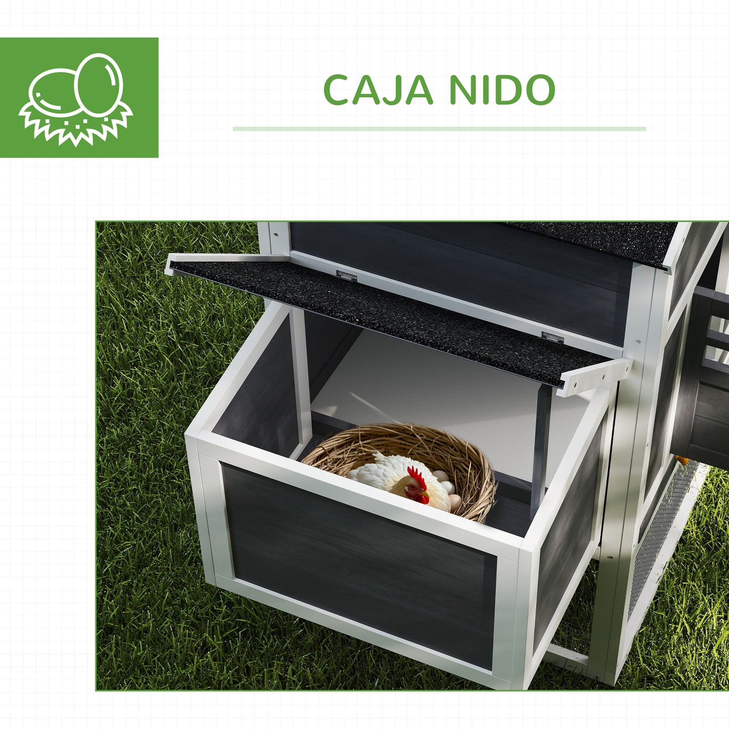 Pawhut Gallinero Para Exterior Para 3-6 Gallinas 297,5x68x118 Cm Gris Y Blanco_5