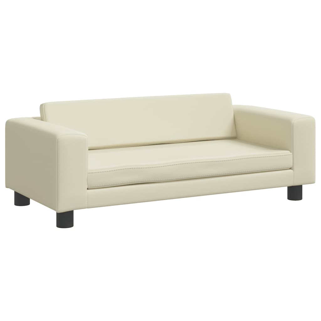 Cama De Perros Con Extensión Cuero Sintético Crema 100x50x30 Cm / Vetonek_5