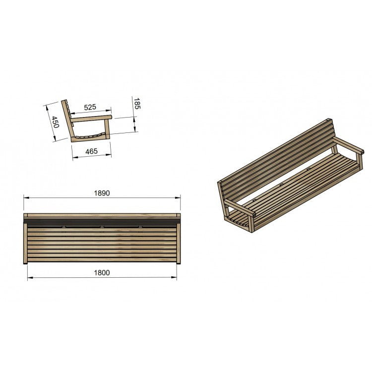 Banco Del Balancin De Jardin Masgames Elna Xl Sin Cojin En El Banco.