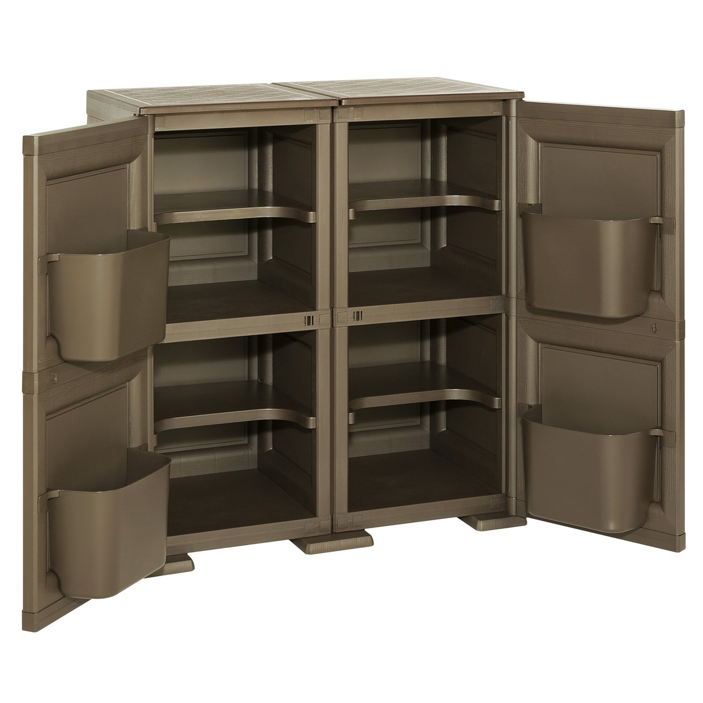 Caja De Almacenamiento Multiusos De 4 Compartimentos Y 4 Puertas Wengué_2