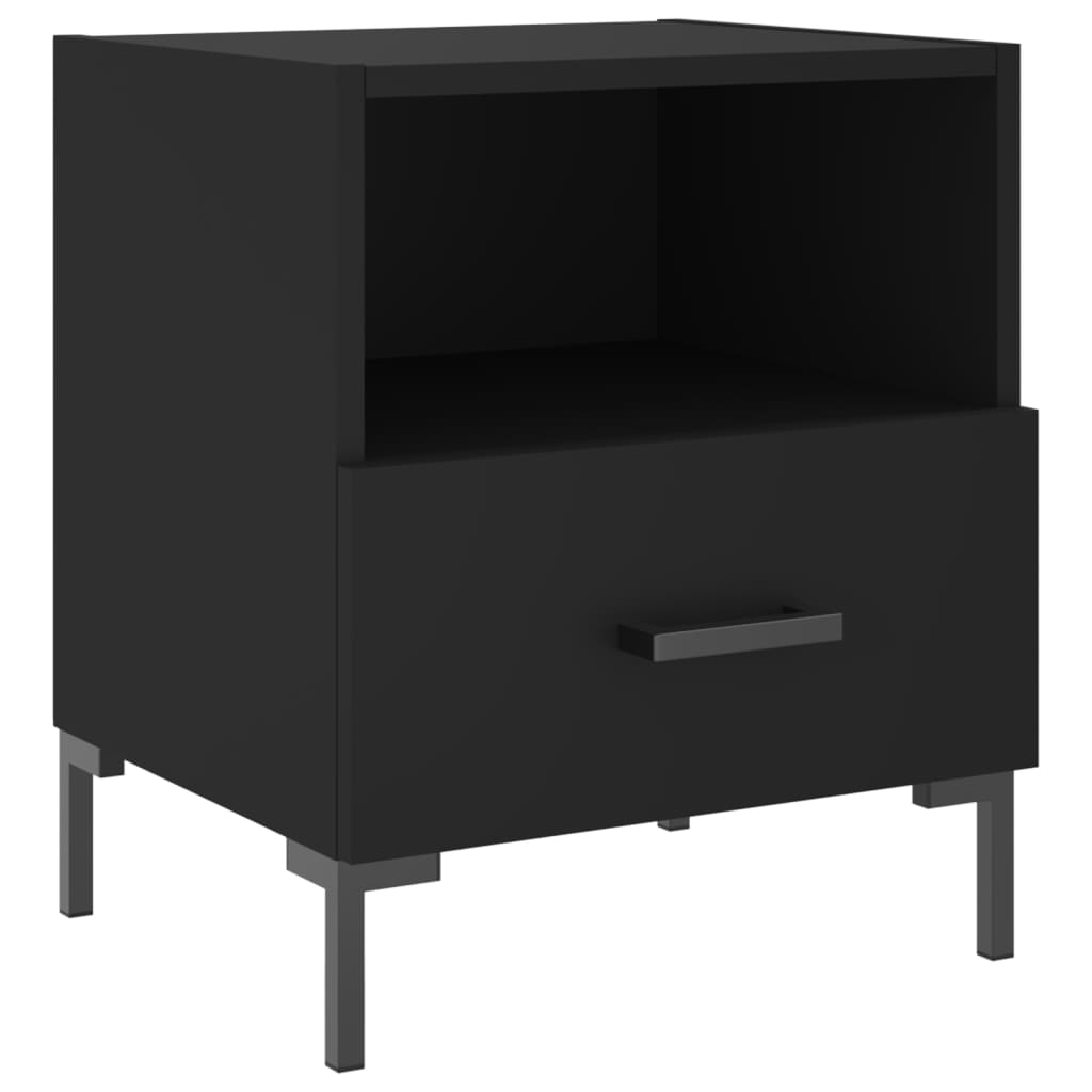 Mesitas De Noche 2 Uds Madera Ingeniería Negro 40x35x47,5 Cm_4