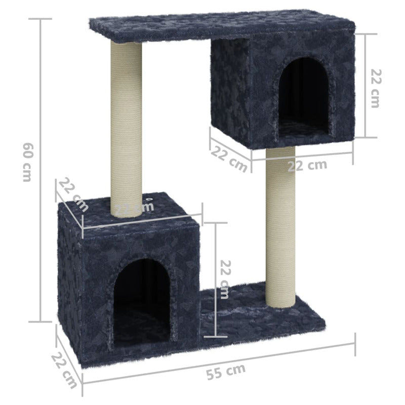 Vidaxl Rascador Para Gatos Con Postes De Sisal Gris Oscuro 60 Cm_5