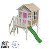 Casita Infantil De Madera Por Paneles Masgames Visby Elevada 90 Cm Rosa.