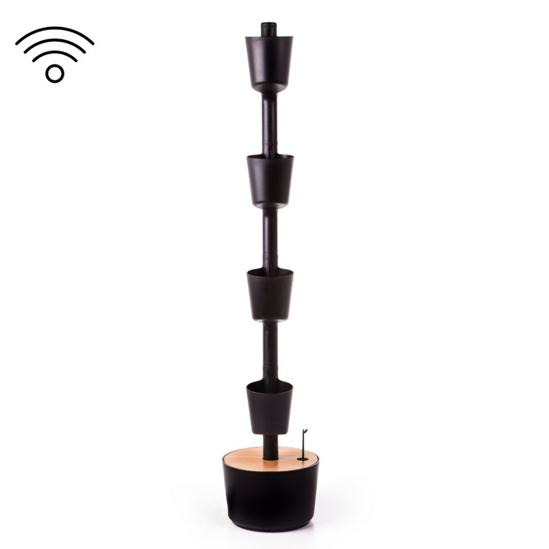 Macetero Vertical Citysens Con Riego Inteligente De 4 Macetas Ncegro, Con 4 Plantas De Regalo_5