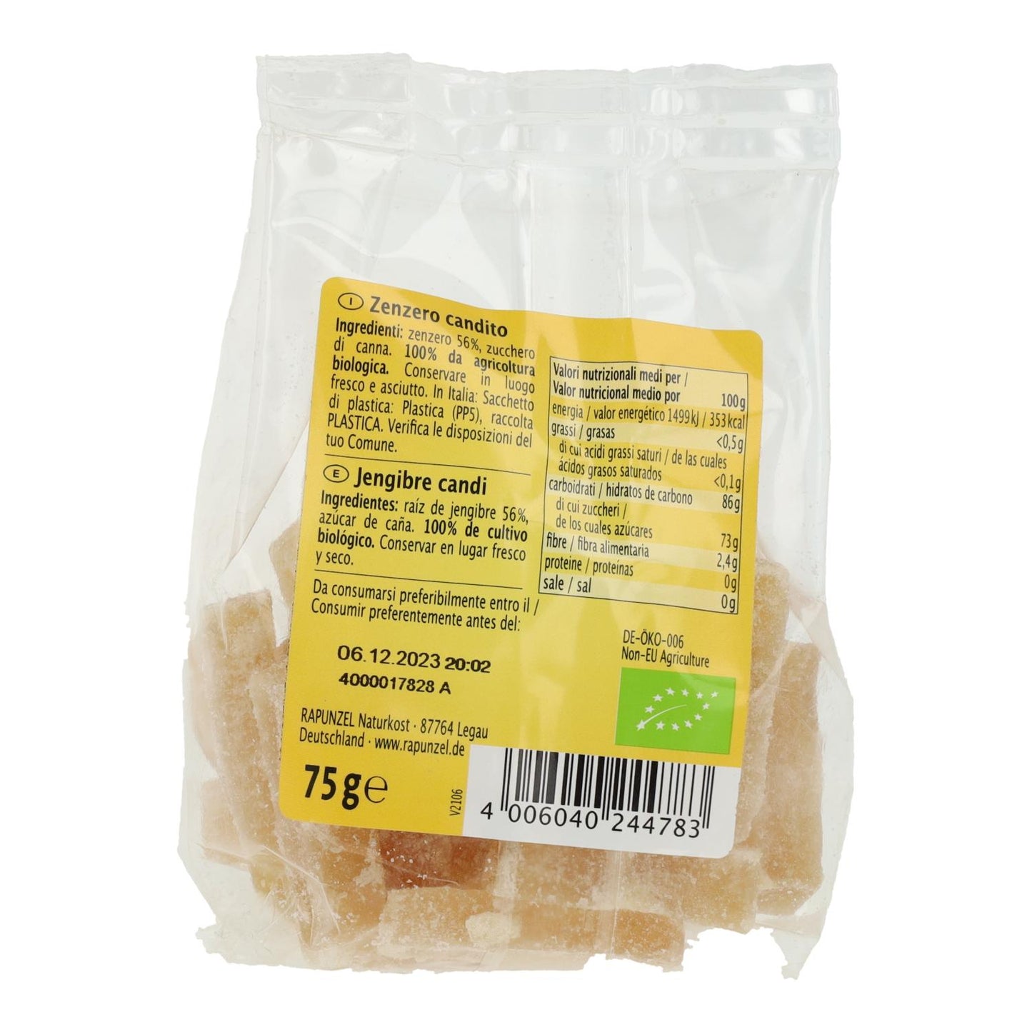 Caramelos Dulce de Jengibre Bio Rapunzel 75 g