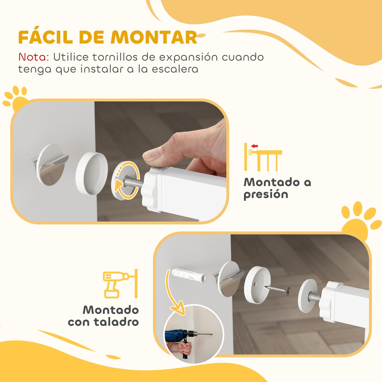 Pawhut Barrera De Seguridad Extensible Puertas Escaleras Metálica Para Perros_5