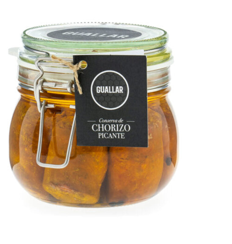 Conserva De Chorizo Picante En Aceite De Oliva Virgen Extra - Conserva Gourmet Guallar.