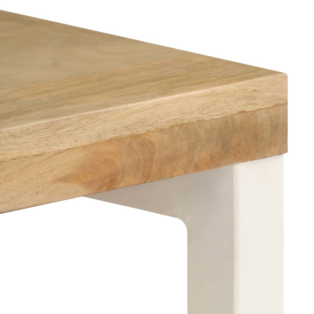 Mesa Consola Madera Maciza De Mango Y Acero 120x35x76 Cm_4