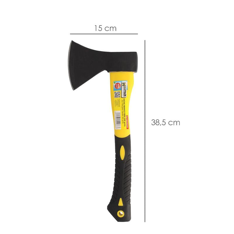 Hacha Cabeza 600 Gramos Forjada, Con Mango De Fibra De Vidrio, Hacha Leña, Hacha Ramas, Ligera Y Resistente