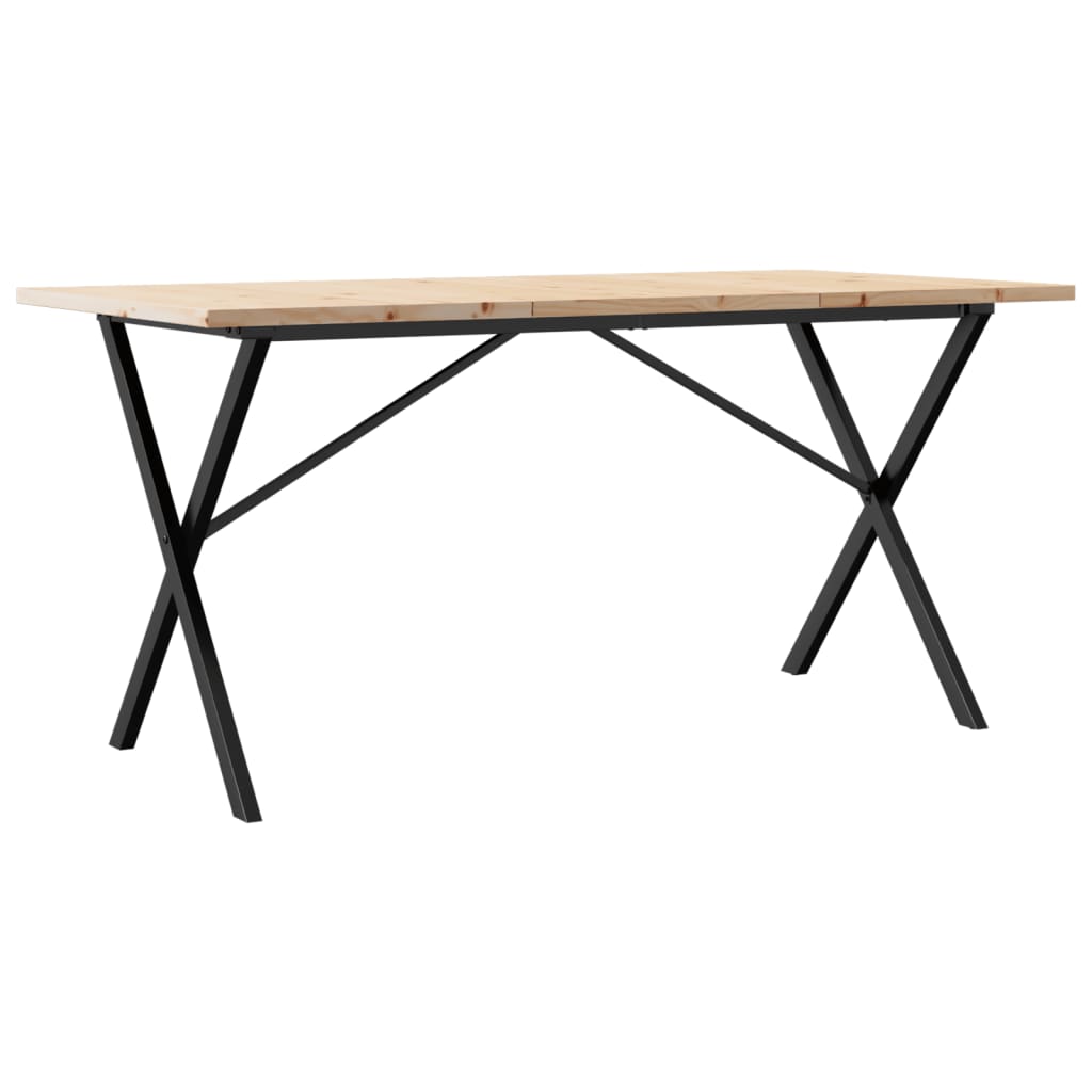 Mesa De Comedor Marco X Madera Maciza Pino Acero 160x80x75,5 Cm_4