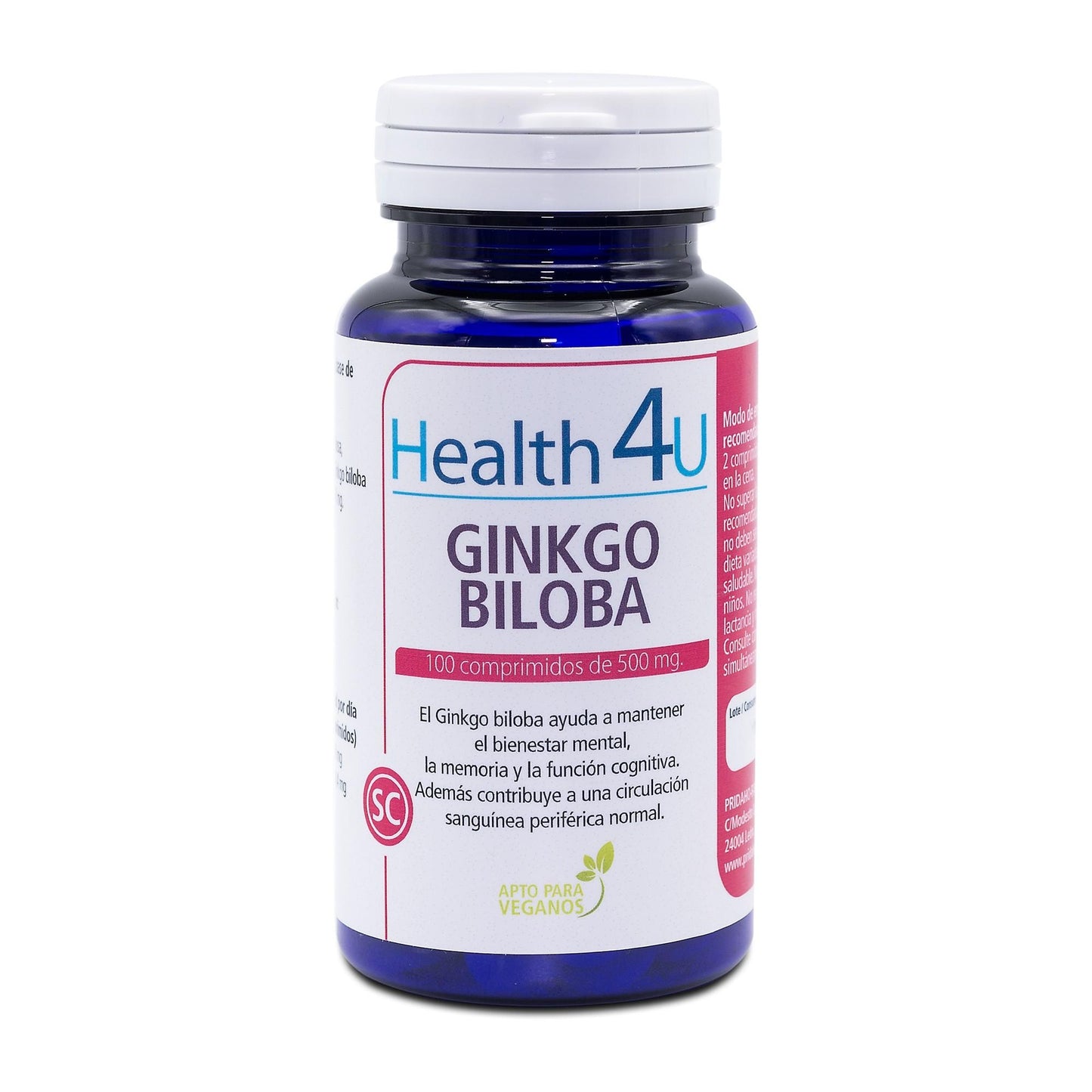 H4U Ginkgo Biloba 100 comprimidos de 500 mg