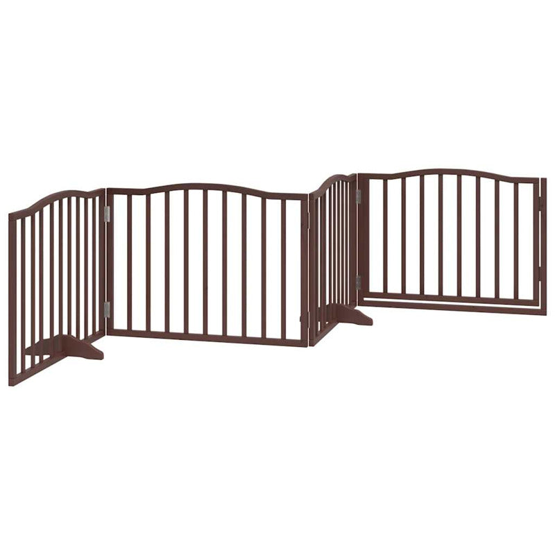 Vidaxl Puerta Para Perros Plegable 4 Paneles Álamo Marrón Roble 320 Cm_5