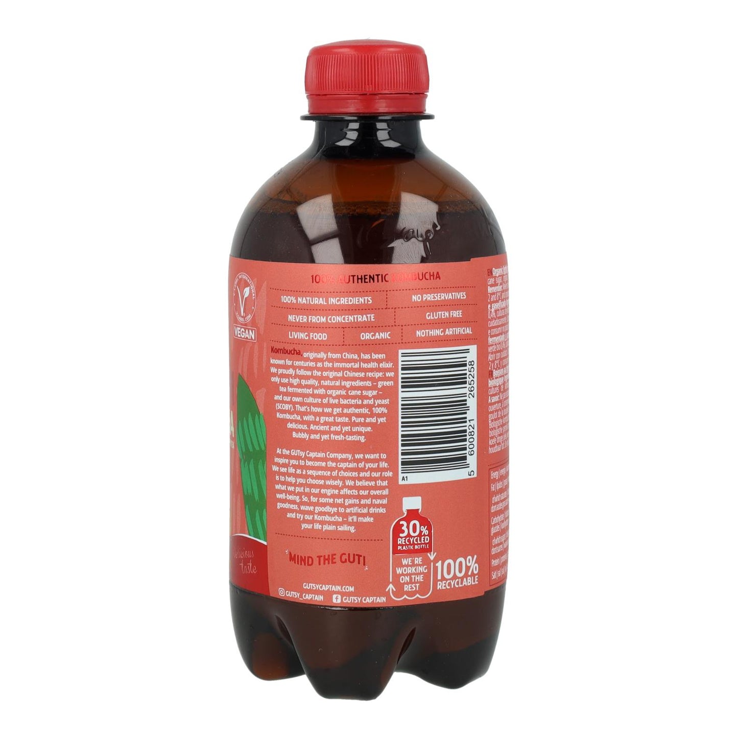 Kombucha Melocotón BIO Captain Kombucha 400ml