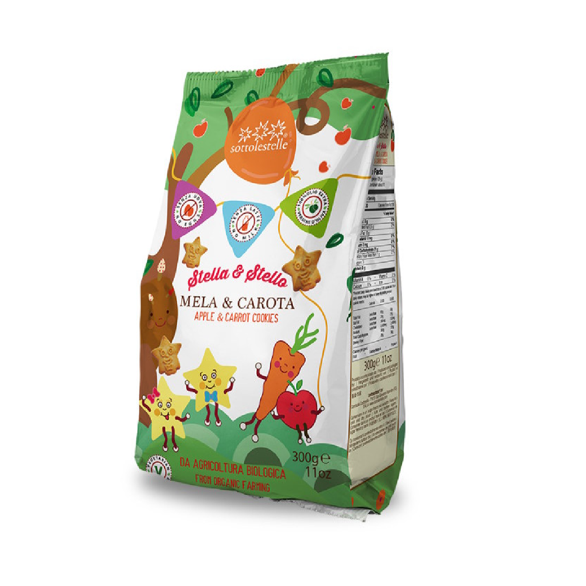 Galletas de Manzana y Zanahoria Stella&Stello Sottolestelle 300g
