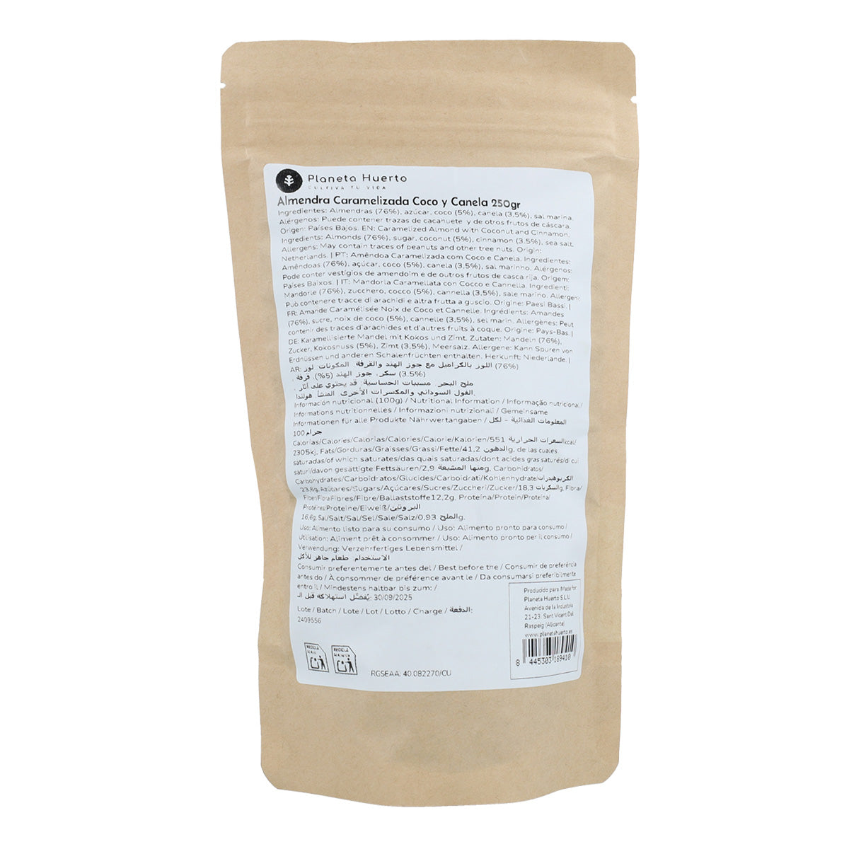 Almendras con coco y canela Planeta Huerto 250g