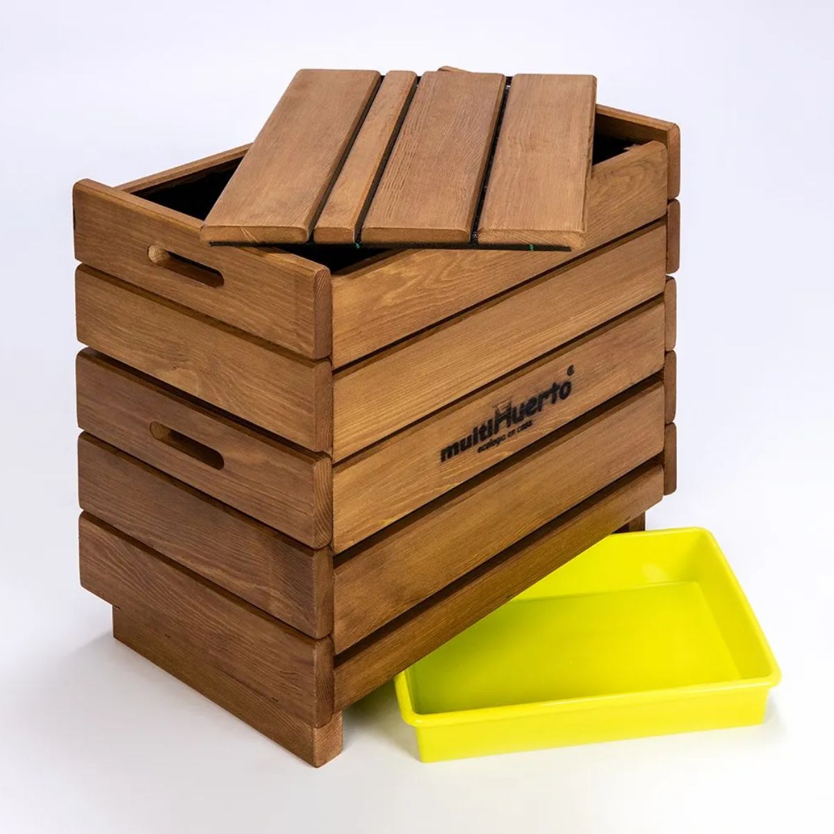 Vermicompostador de madera Frutero completo Multihuerto